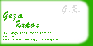 geza rapos business card